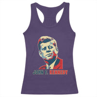 John F Kennedy American Flag US President Racerback Tank Top