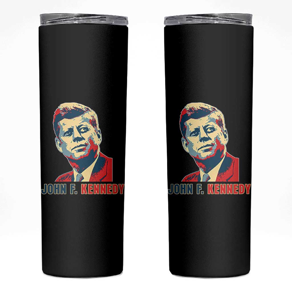 John F Kennedy American Flag US President Skinny Tumbler
