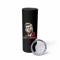 John F Kennedy American Flag US President Skinny Tumbler