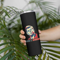 John F Kennedy American Flag US President Skinny Tumbler