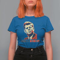 John F Kennedy American Flag US President T Shirt For Women