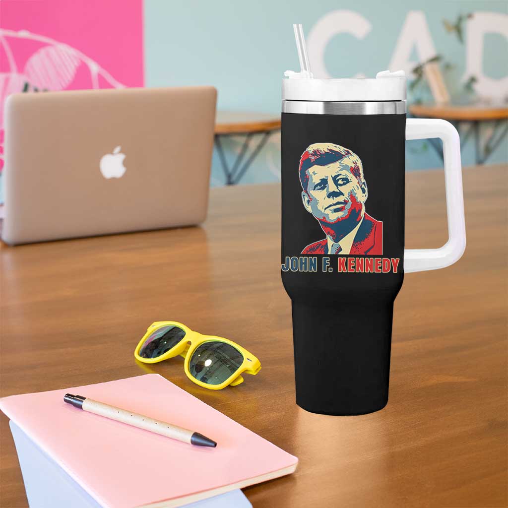 John F Kennedy American Flag US President Tumbler With Handle