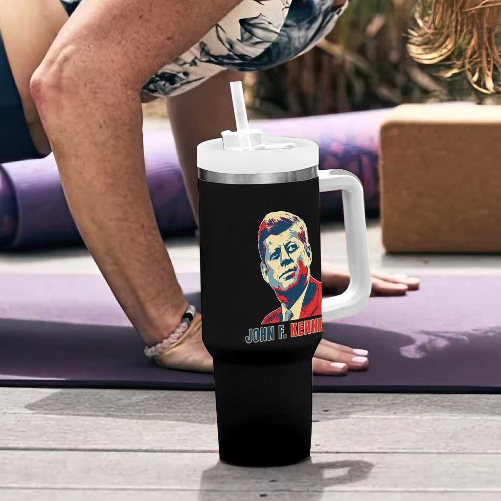 John F Kennedy American Flag US President Tumbler With Handle