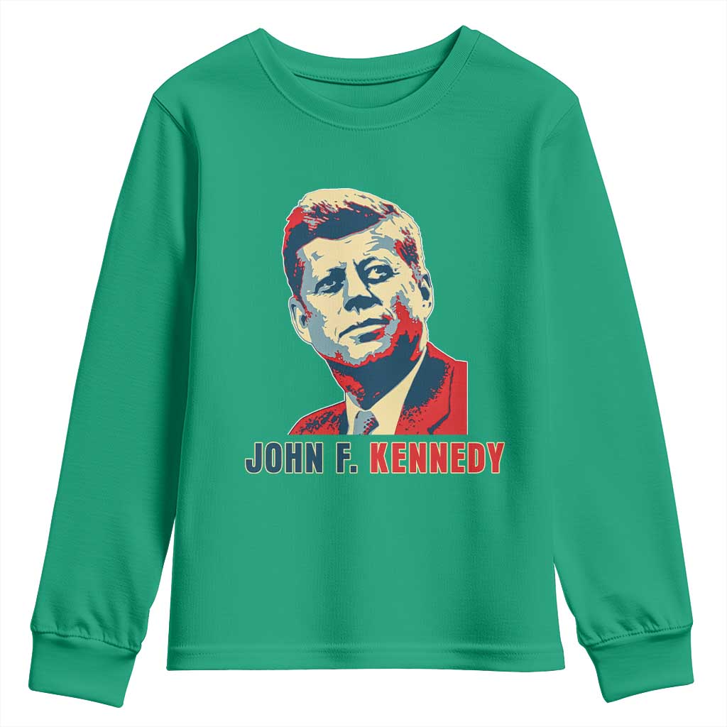 John F Kennedy American Flag US President Youth Sweatshirt