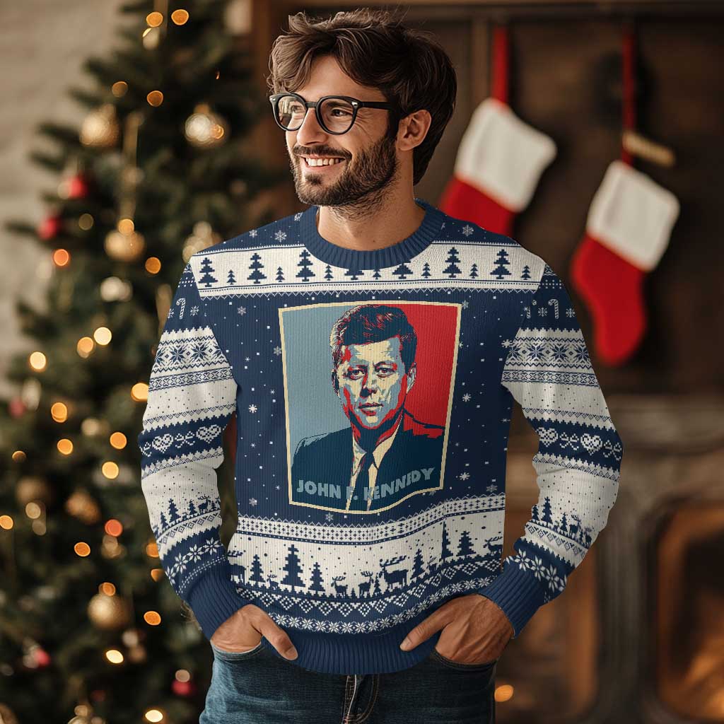 John F Kennedy Ugly Christmas Sweater American President History US Presidential Leader