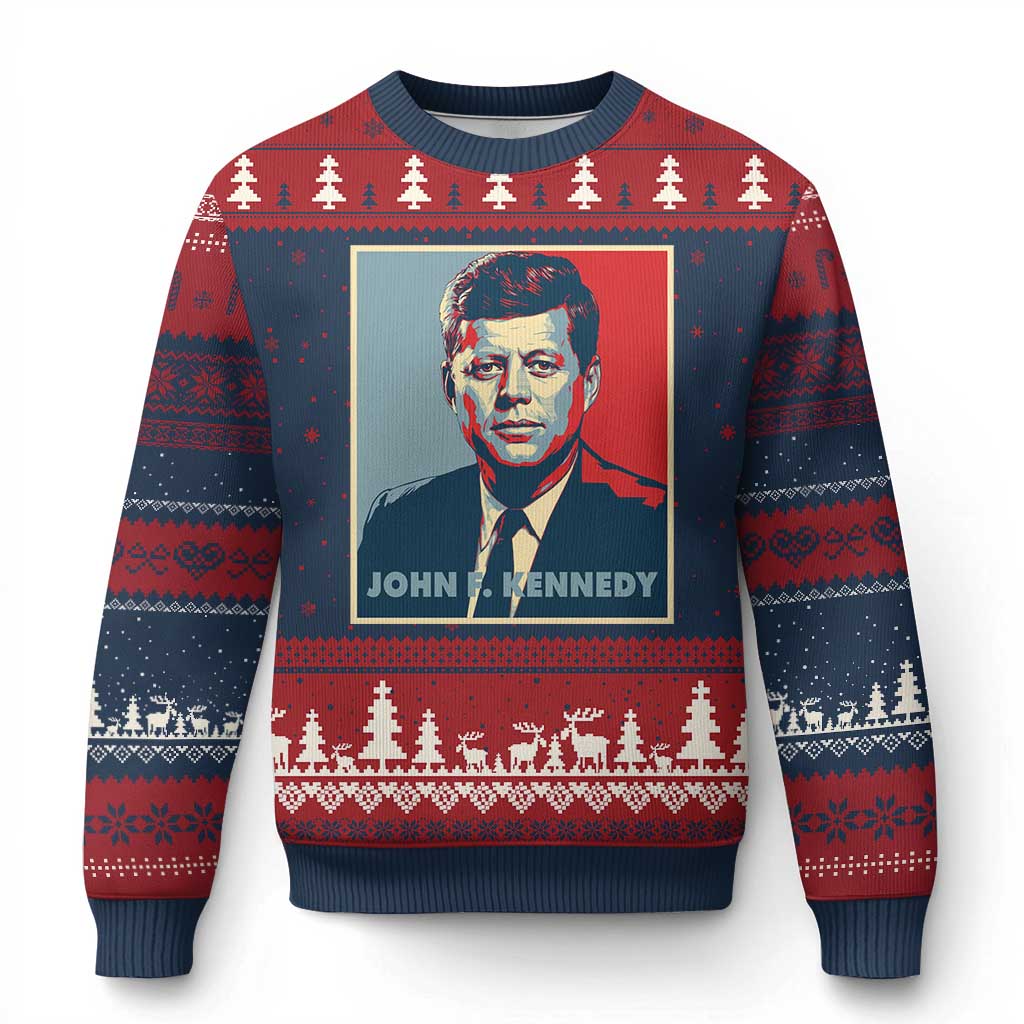 John F Kennedy Ugly Christmas Sweater American President History US Presidential Leader