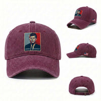 John F Kennedy Washed Cotton Baseball Cap American President History US Presidential Leader