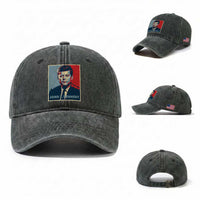 John F Kennedy Washed Cotton Baseball Cap American President History US Presidential Leader