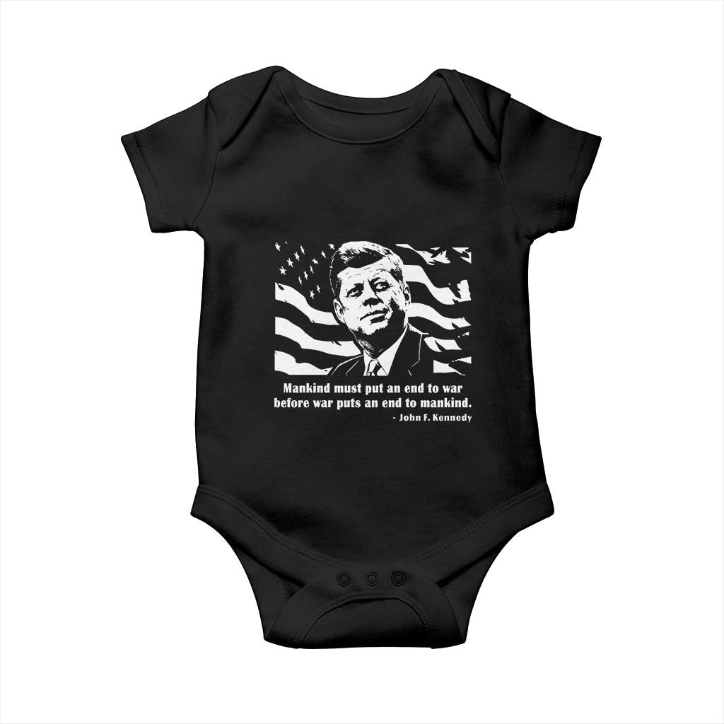 John F Kennedy Quote Baby Onesie American Flag US President