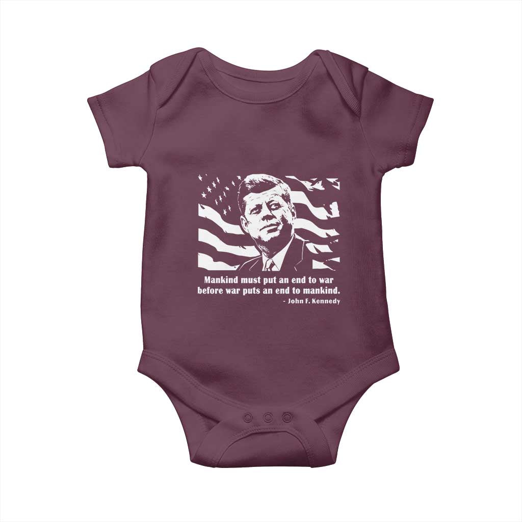 John F Kennedy Quote Baby Onesie American Flag US President