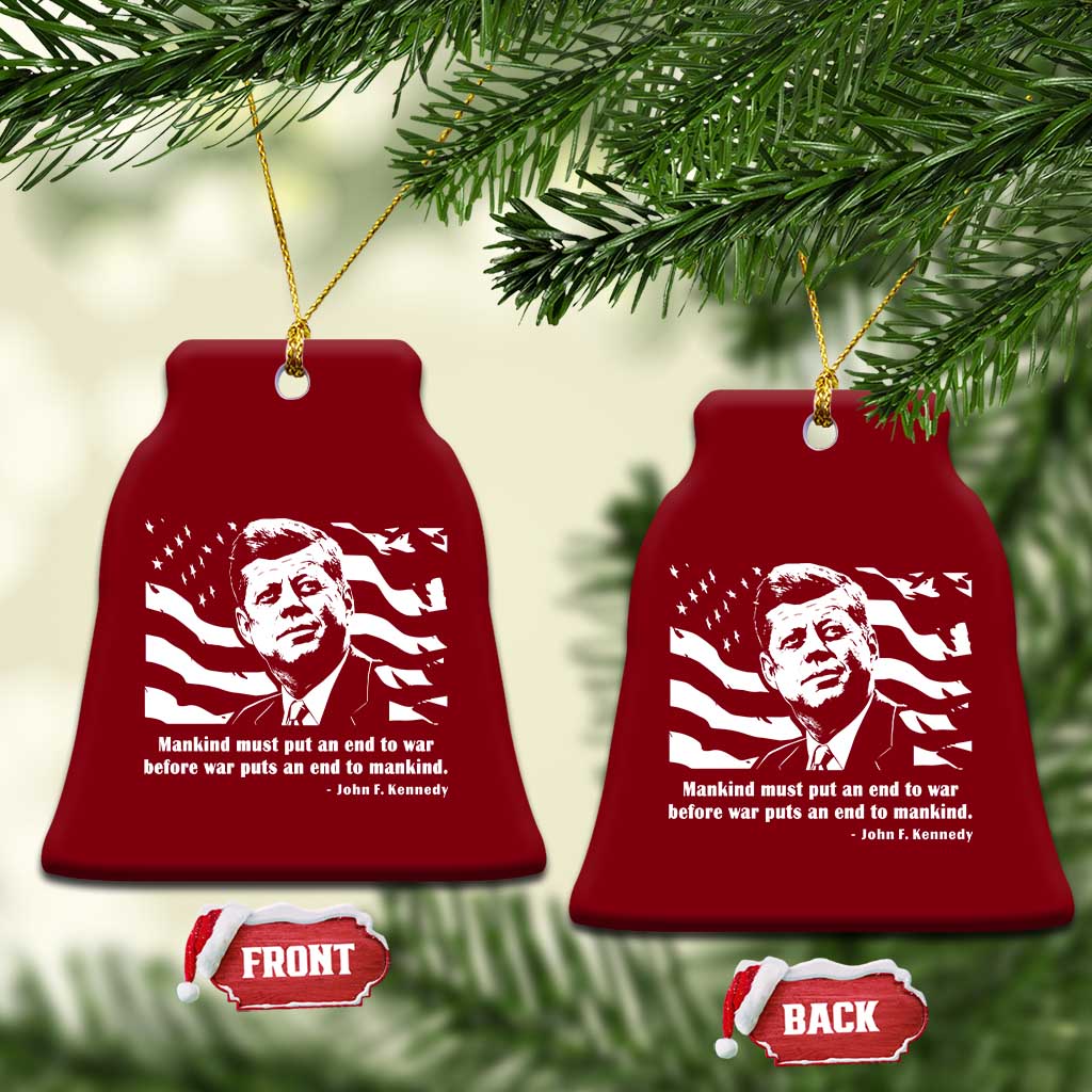 John F Kennedy Quote Ceramic Ornament American Flag US President