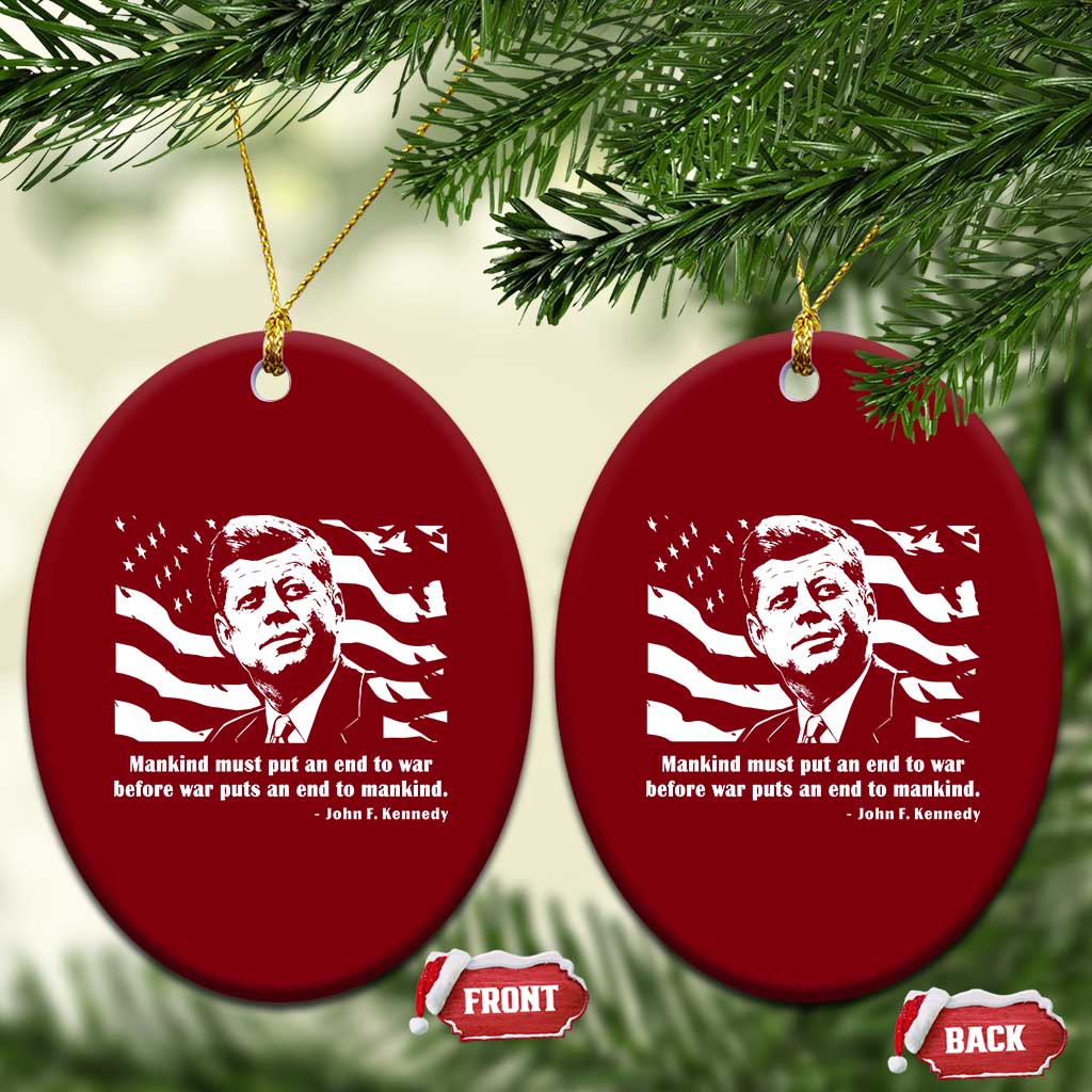John F Kennedy Quote Ceramic Ornament American Flag US President
