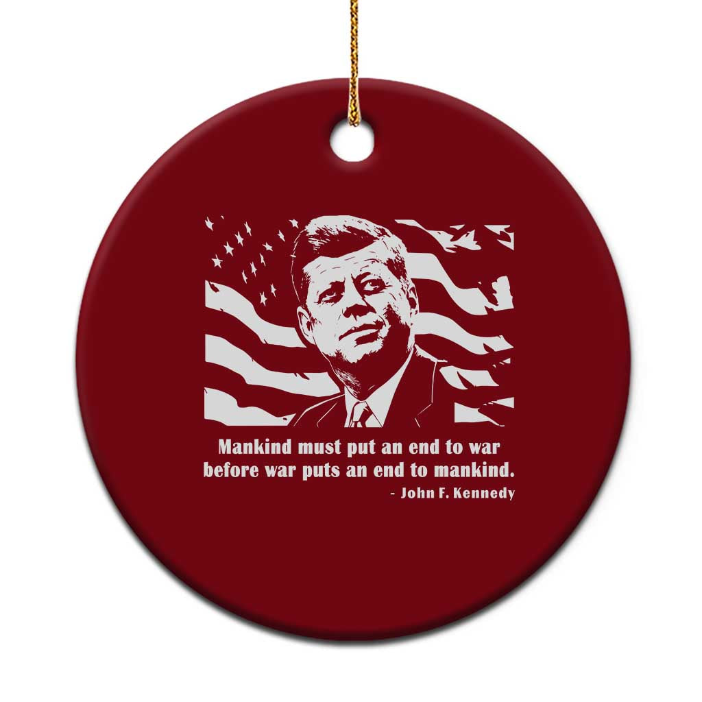 John F Kennedy Quote Ceramic Ornament American Flag US President