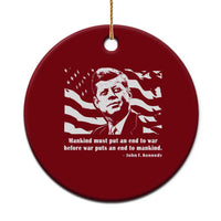John F Kennedy Quote Ceramic Ornament American Flag US President