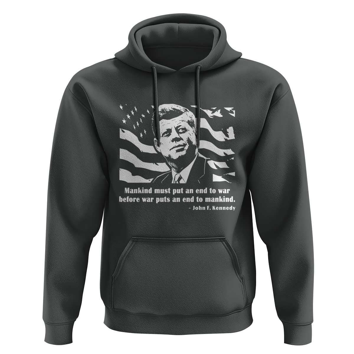 John F Kennedy Quote Hoodie American Flag US President