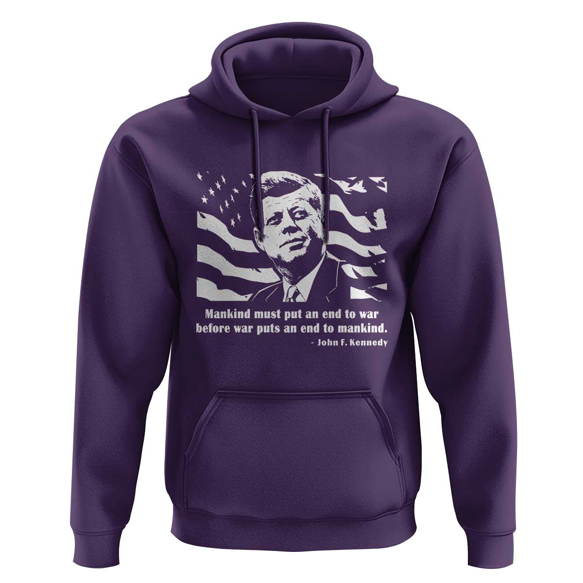 John F Kennedy Quote Hoodie American Flag US President