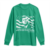 John F Kennedy Quote Long Sleeve Shirt American Flag US President