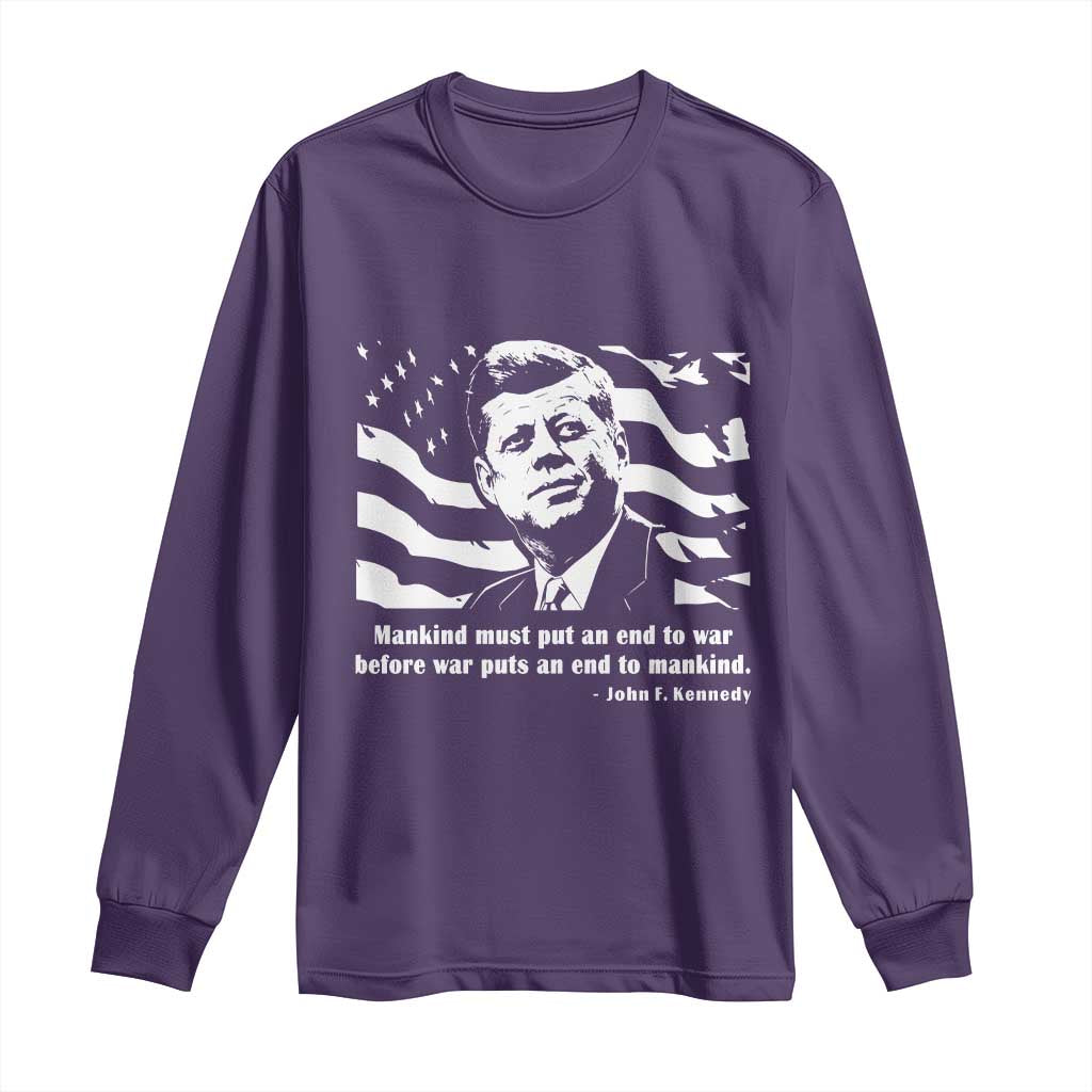 John F Kennedy Quote Long Sleeve Shirt American Flag US President