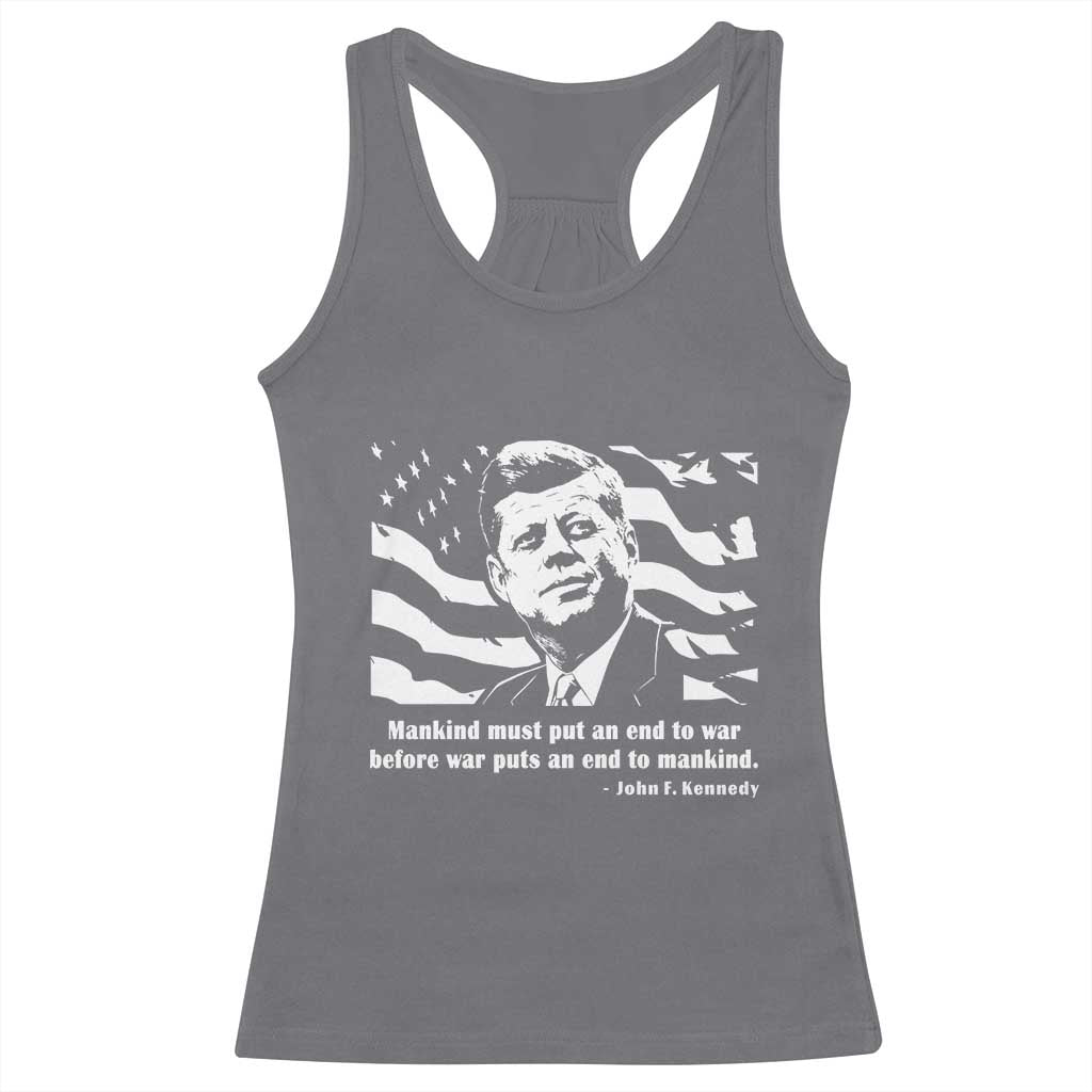 John F Kennedy Quote Racerback Tank Top American Flag US President