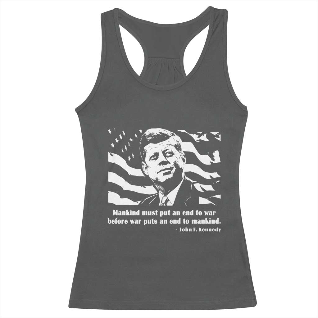 John F Kennedy Quote Racerback Tank Top American Flag US President