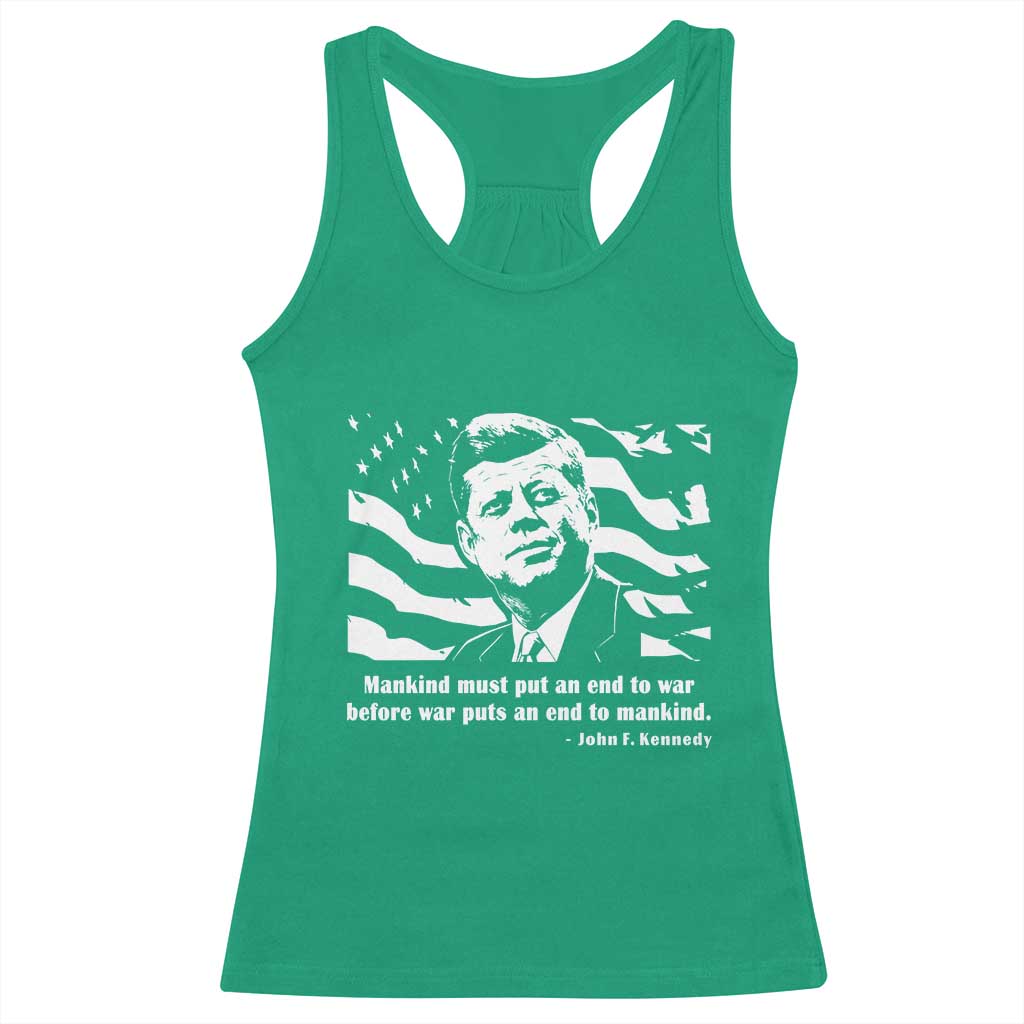 John F Kennedy Quote Racerback Tank Top American Flag US President