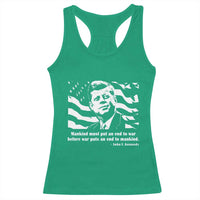 John F Kennedy Quote Racerback Tank Top American Flag US President