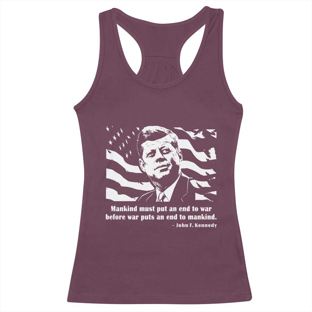 John F Kennedy Quote Racerback Tank Top American Flag US President