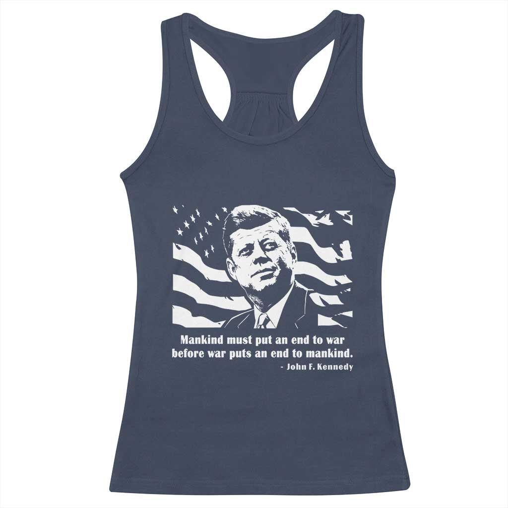 John F Kennedy Quote Racerback Tank Top American Flag US President