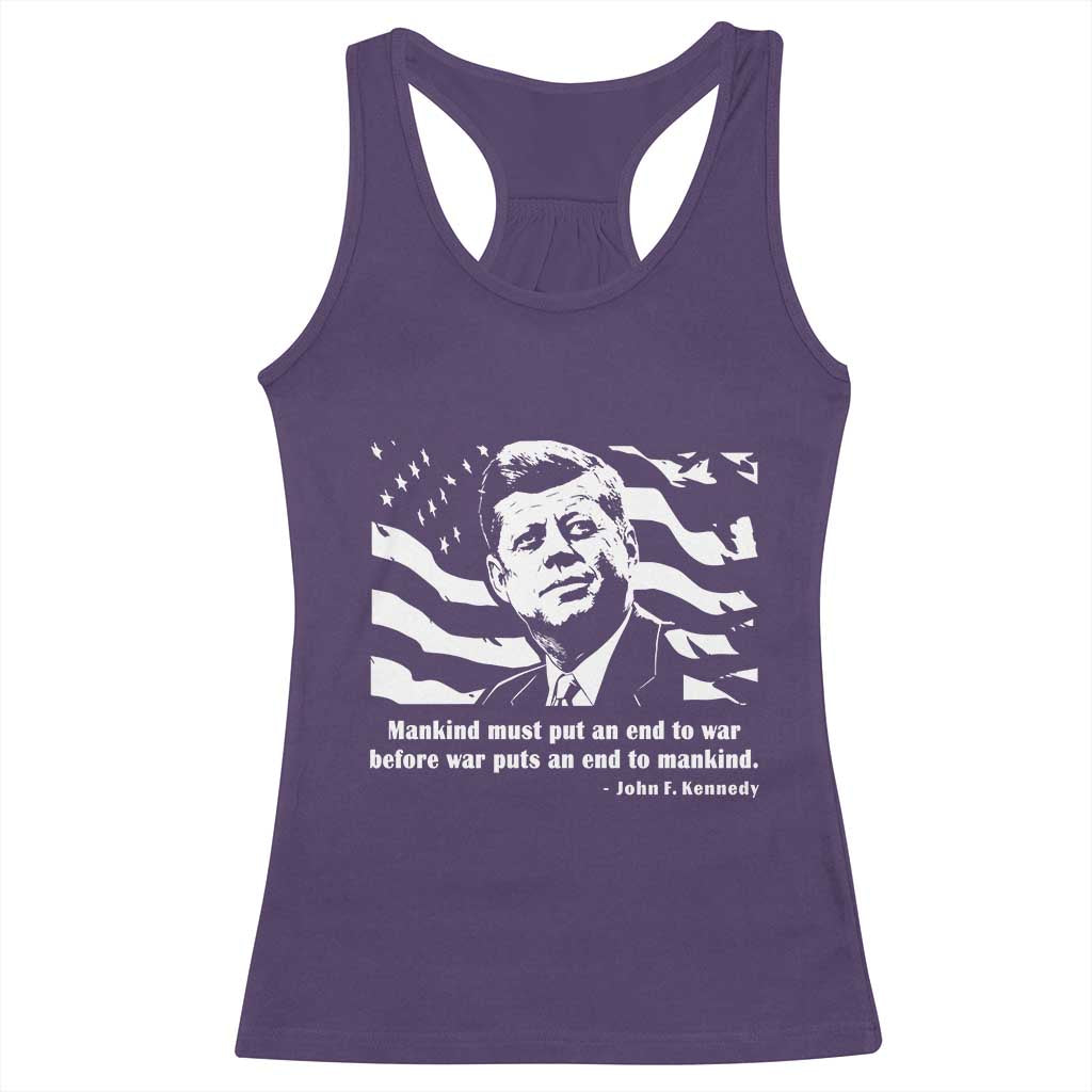 John F Kennedy Quote Racerback Tank Top American Flag US President