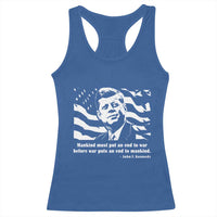 John F Kennedy Quote Racerback Tank Top American Flag US President
