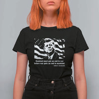John F Kennedy Quote T Shirt For Women American Flag US President