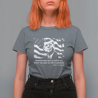 John F Kennedy Quote T Shirt For Women American Flag US President