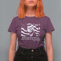 John F Kennedy Quote T Shirt For Women American Flag US President