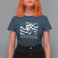 John F Kennedy Quote T Shirt For Women American Flag US President