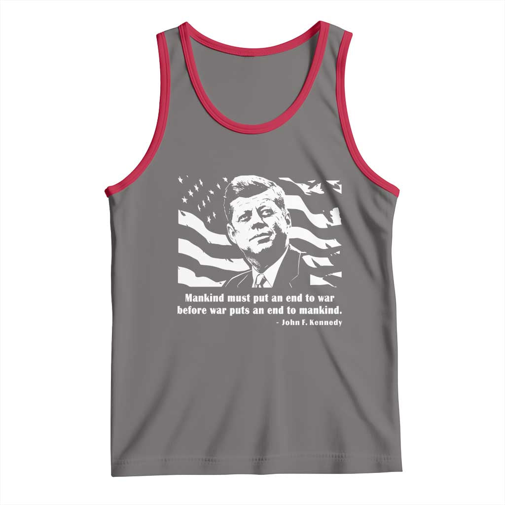 John F Kennedy Quote Tank Top American Flag US President