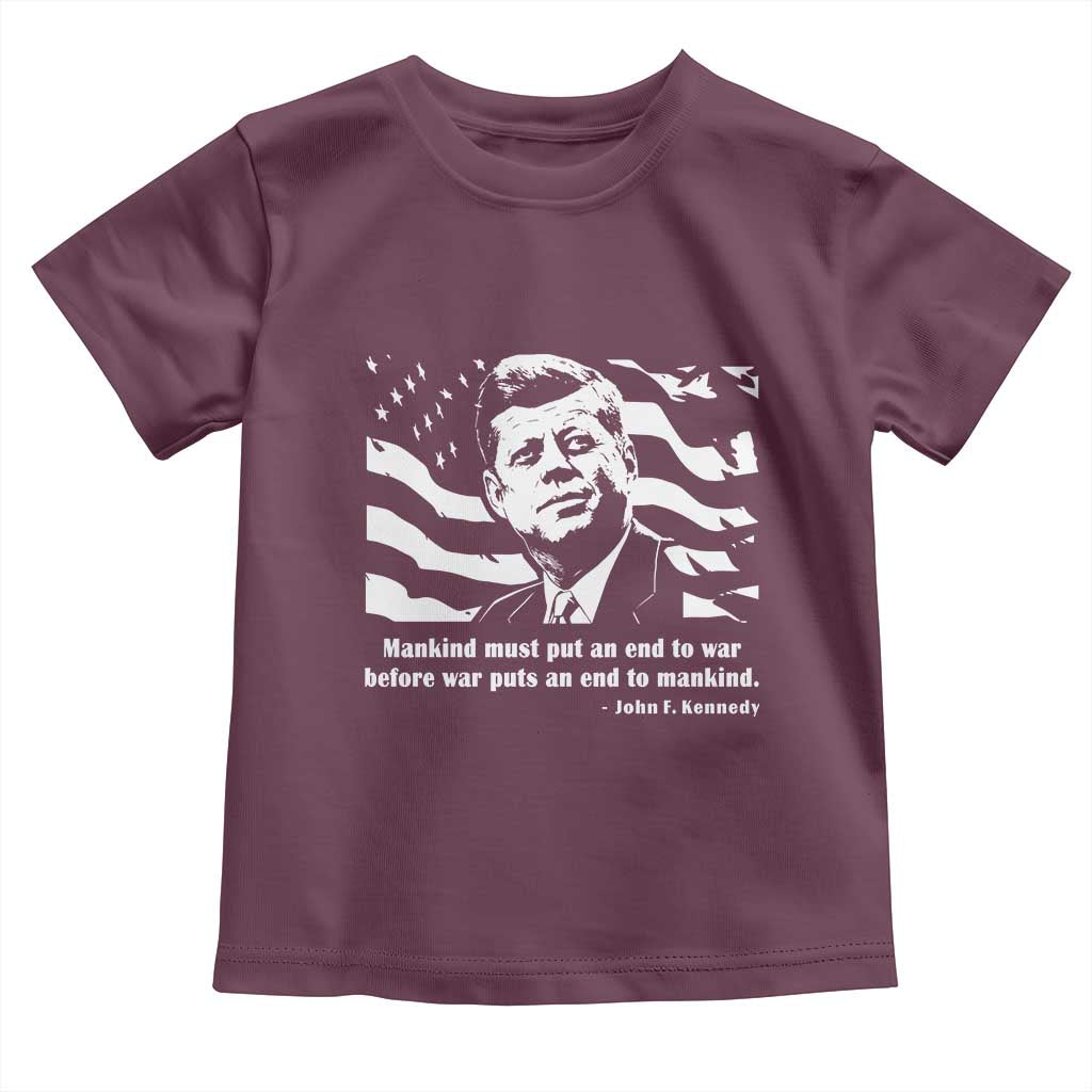 John F Kennedy Quote Toddler T Shirt American Flag US President