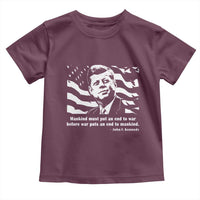 John F Kennedy Quote Toddler T Shirt American Flag US President