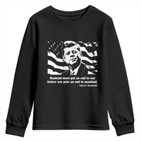 John F Kennedy Quote Youth Sweatshirt American Flag US President