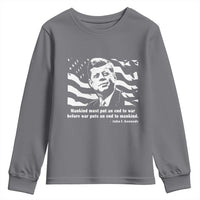 John F Kennedy Quote Youth Sweatshirt American Flag US President