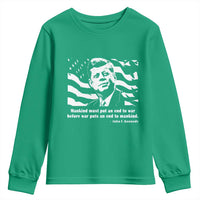 John F Kennedy Quote Youth Sweatshirt American Flag US President