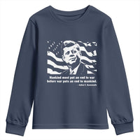 John F Kennedy Quote Youth Sweatshirt American Flag US President