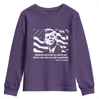 John F Kennedy Quote Youth Sweatshirt American Flag US President