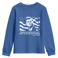 John F Kennedy Quote Youth Sweatshirt American Flag US President