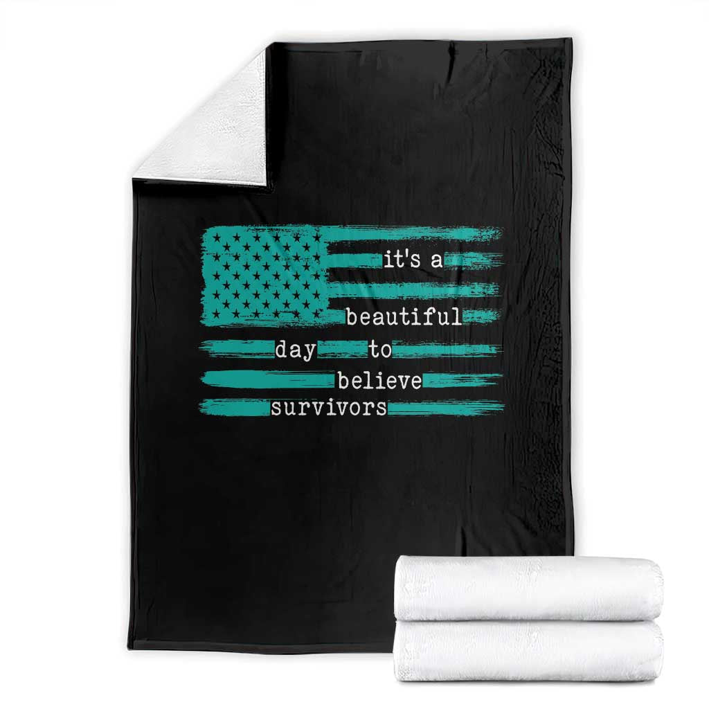 Sexual Assault Awareness Throw Blanket It's a Beautiful Day To Believe Survivors