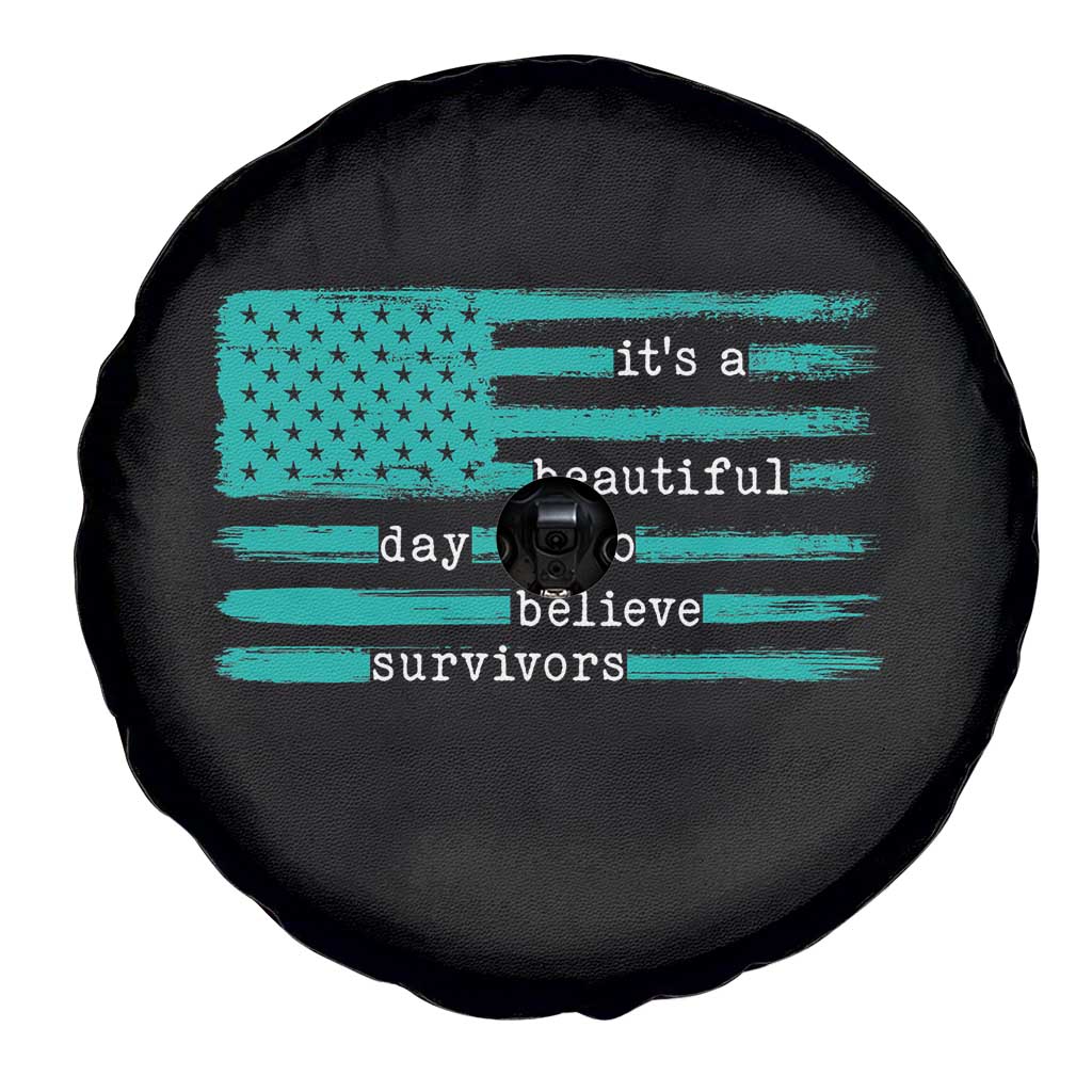 Sexual Assault Awareness Spare Tire Cover It's a Beautiful Day To Believe Survivors