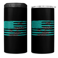 Sexual Assault Awareness 4 in 1 Can Cooler Tumbler It's a Beautiful Day To Believe Survivors