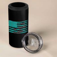 Sexual Assault Awareness 4 in 1 Can Cooler Tumbler It's a Beautiful Day To Believe Survivors