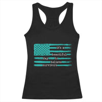 Sexual Assault Awareness Racerback Tank Top It's a Beautiful Day To Believe Survivors