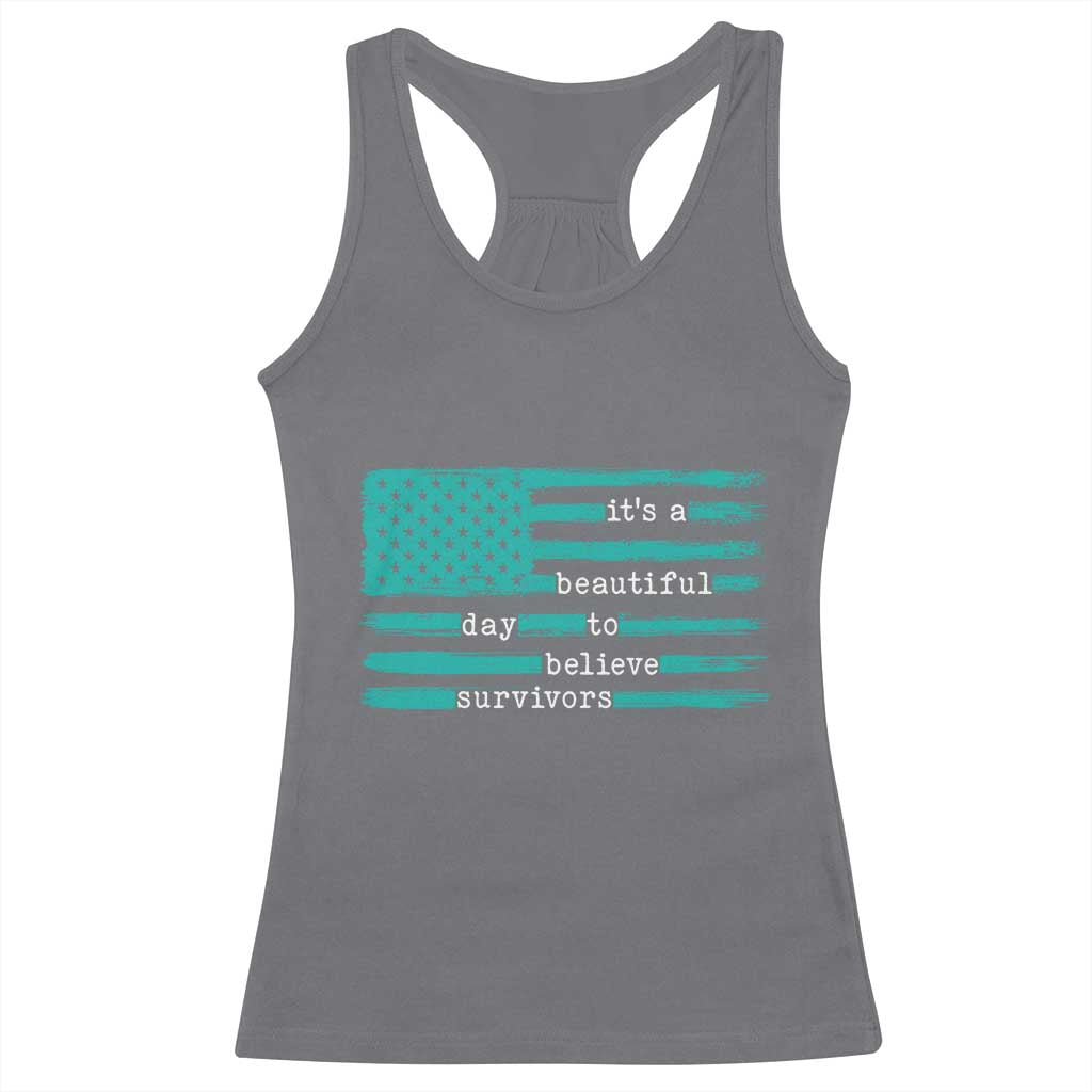 Sexual Assault Awareness Racerback Tank Top It's a Beautiful Day To Believe Survivors
