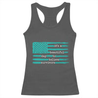 Sexual Assault Awareness Racerback Tank Top It's a Beautiful Day To Believe Survivors